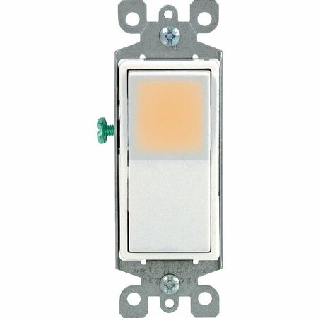 LEVITON Decora Illuminated Rocker White 15A Grounded 3-Way Switch R12-L5613-2LW